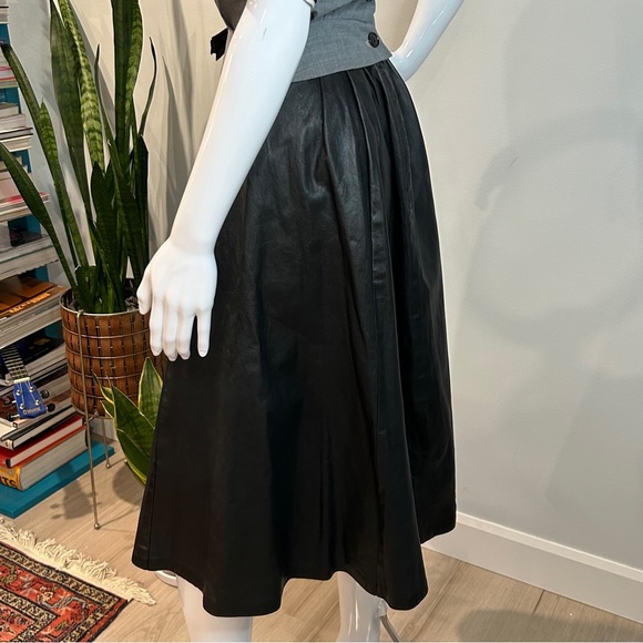 Vintage Leather Full Swing Midi Skirt - Picture 7 of 9